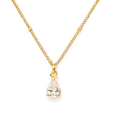 White Pear Stone Necklace
