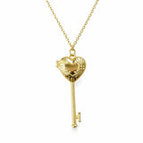 Heart Key Locket Necklace