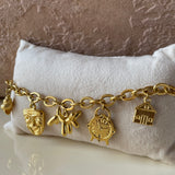 Gilded Hibiscus charm bracelet