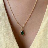 Green Pear Stone Necklace