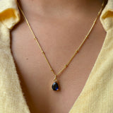 Blue Pear Stone Necklace