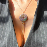 Flower Agate Orbit Necklace