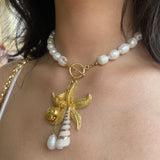 Sea charm pearl necklace